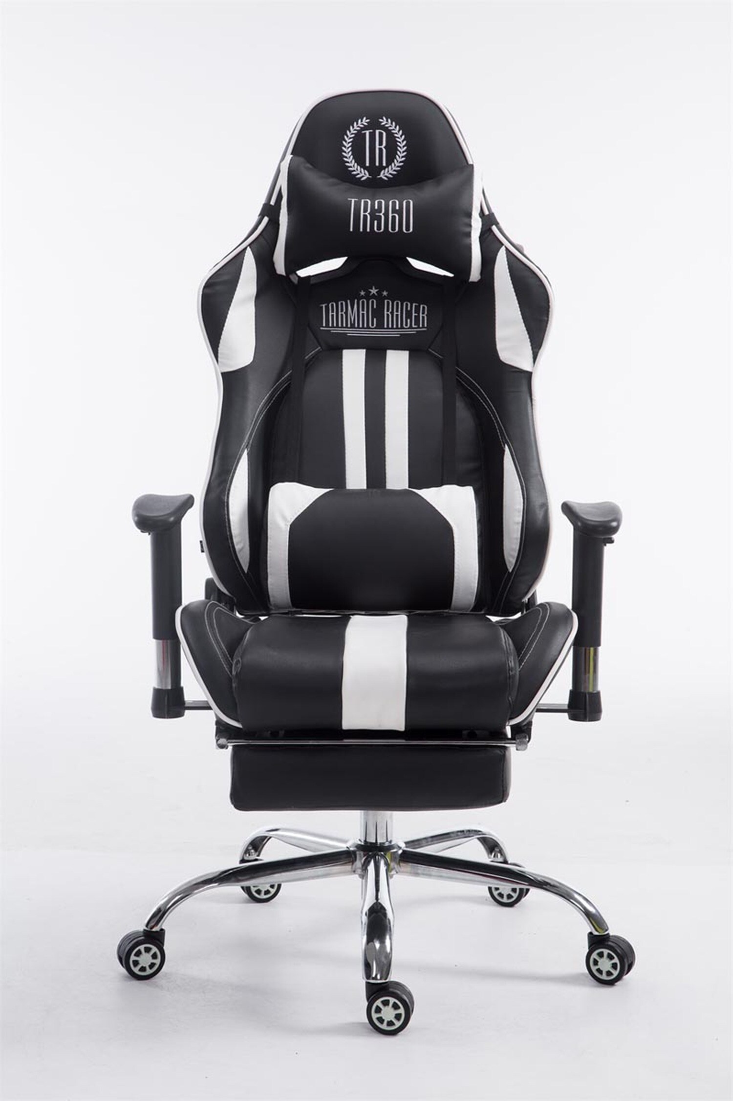 TPFLiving Racing Bürostuhl Limitless mit FußablageSchwarz/Blau