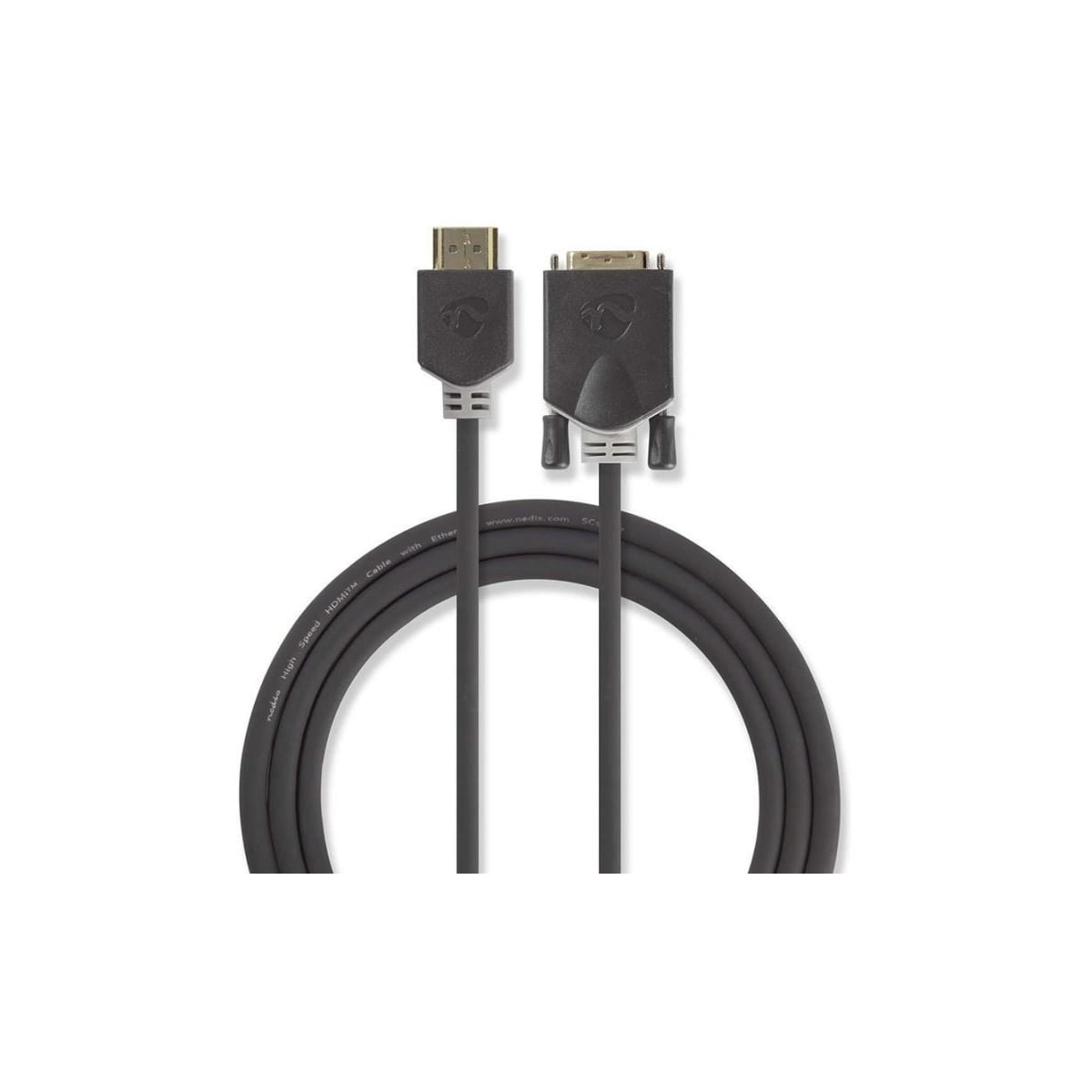 HDMI - DVI-kabel | HDMIâ„¢-kontakt - DVI-D 24 + 1-pinners, hann | 2,0 m | Antrasit