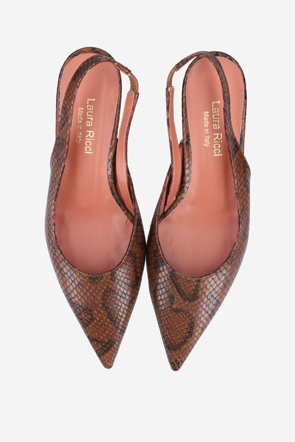 Pitone leather slingbacks