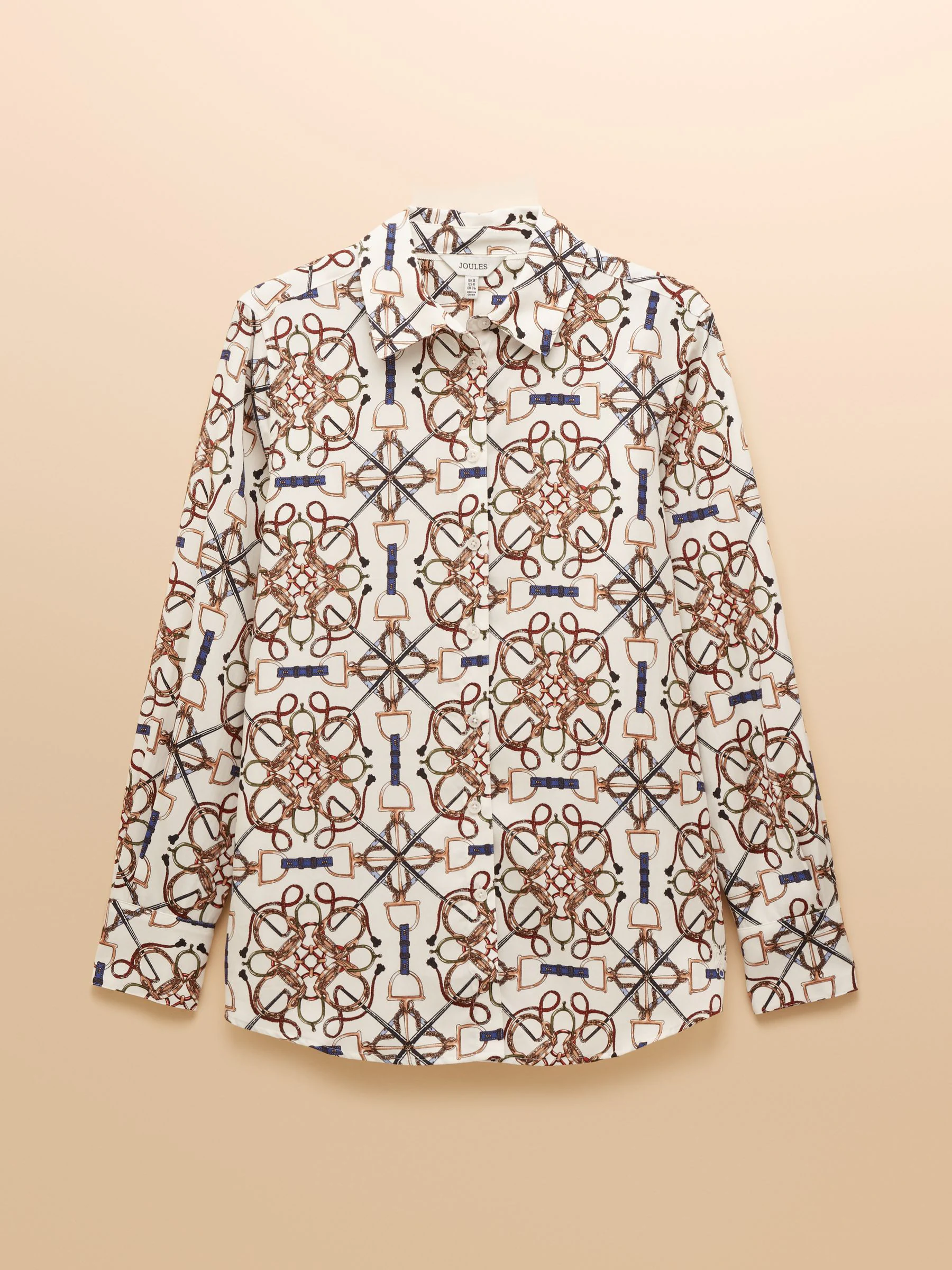 Crème hoofdstelprint - Joules Claudia boyfriend-overhemd