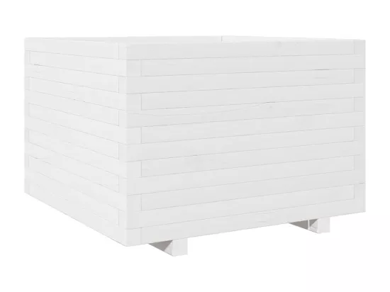 Jardinière bac lit surélevé bois blanche 70 x 70 x 49.5 cm 02_0037825