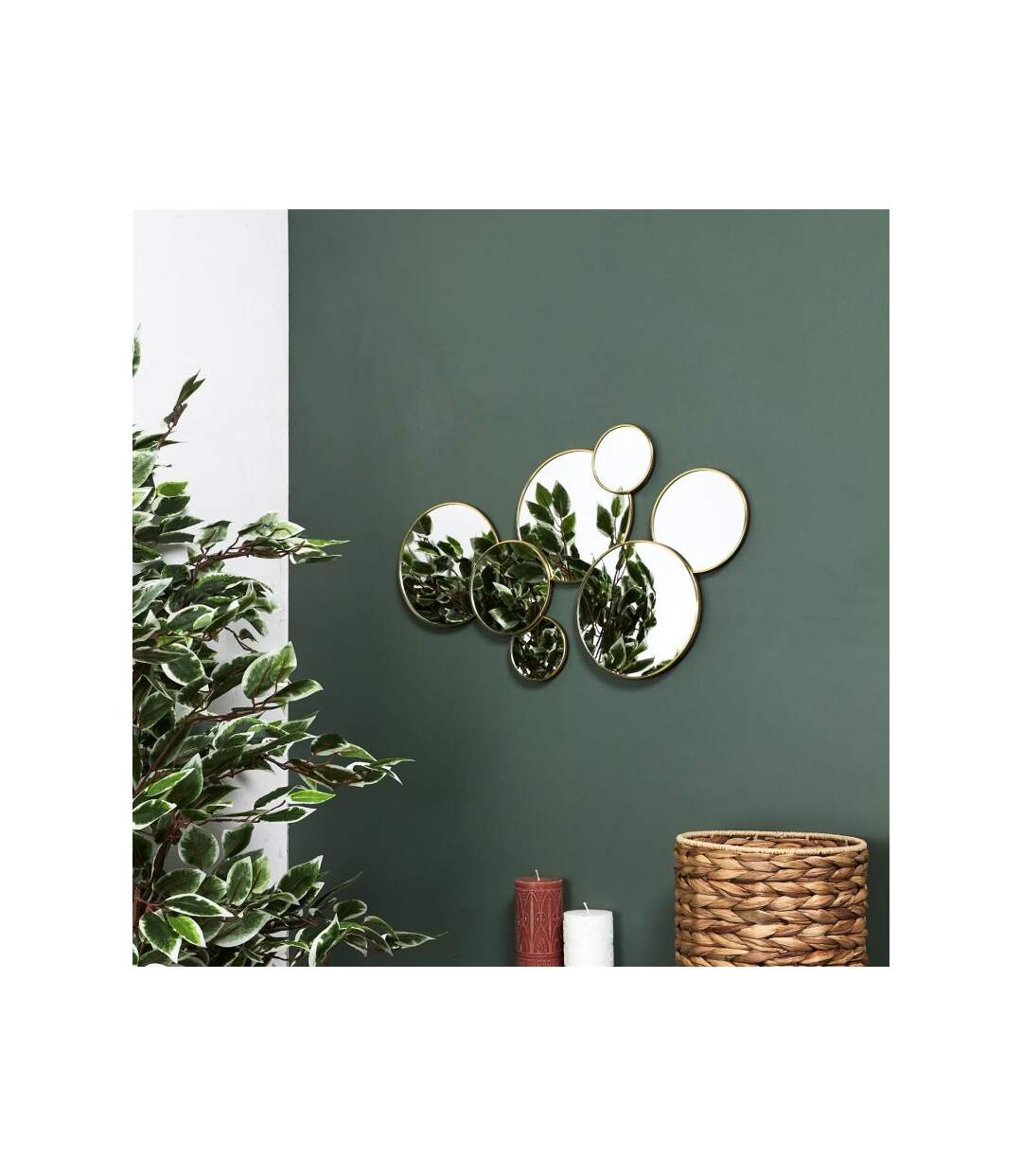 Paris Prix - Lot De 6 Miroirs Muraux rond 57cm Or