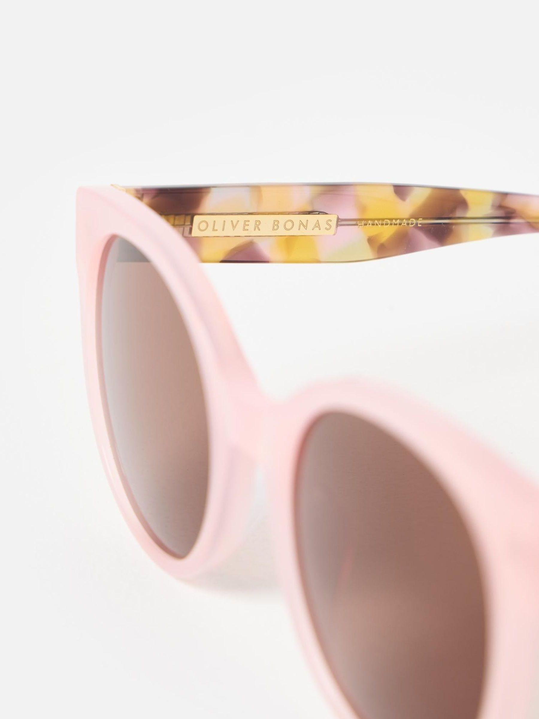 Oliver Bonas Faux Tortoiseshell Round Acetate Sunglasses