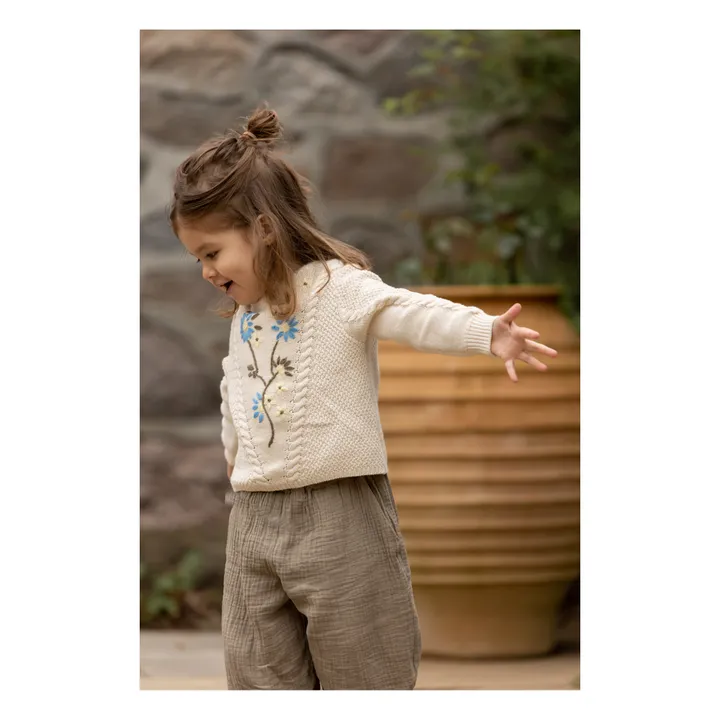 Fliink Pull Broderie Fleurs | Ecru