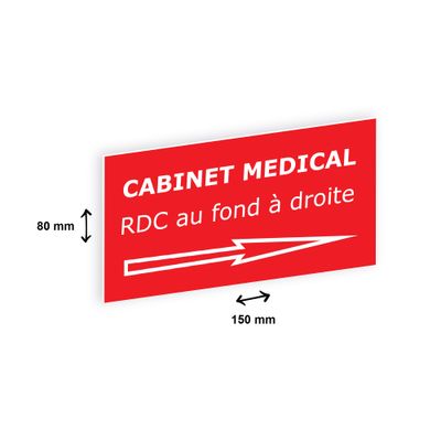 Plaque personnalisée avec votre texte - 150 x 80 mm - rouge - adhésivée prête à poser