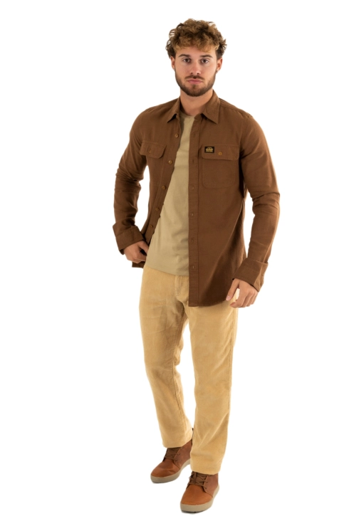 Chemise superdry flannel 9ck sandstone brown