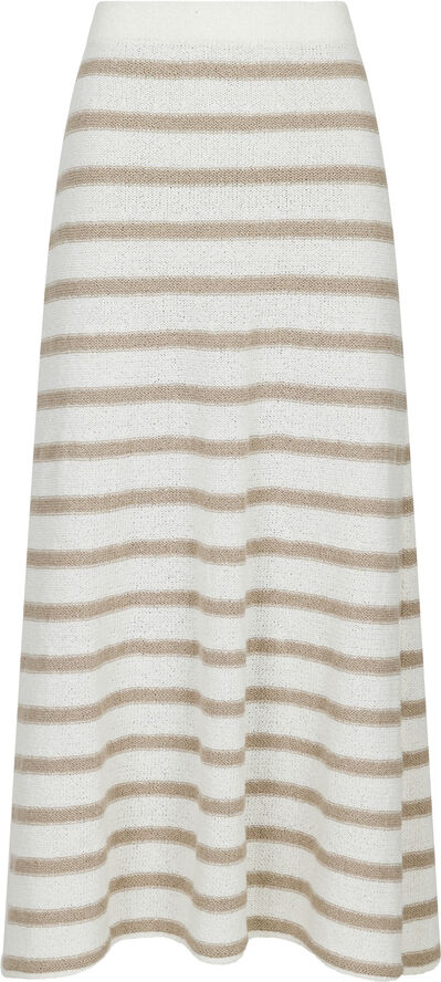 Neo Noir Etti Boucle Knit Stripe Skirt Sand