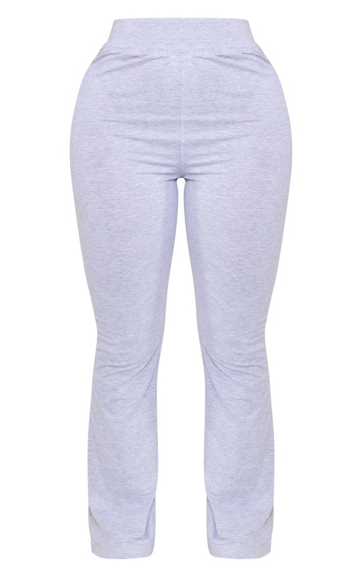 Gris Chiné Pantalon Évasé Taille Haute En Coton Shape