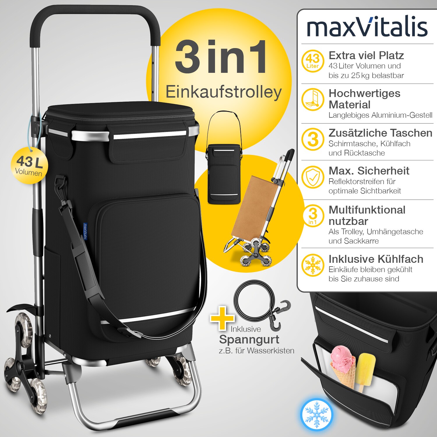 aktivshop Treppensteiger-Einkaufsroller Premium