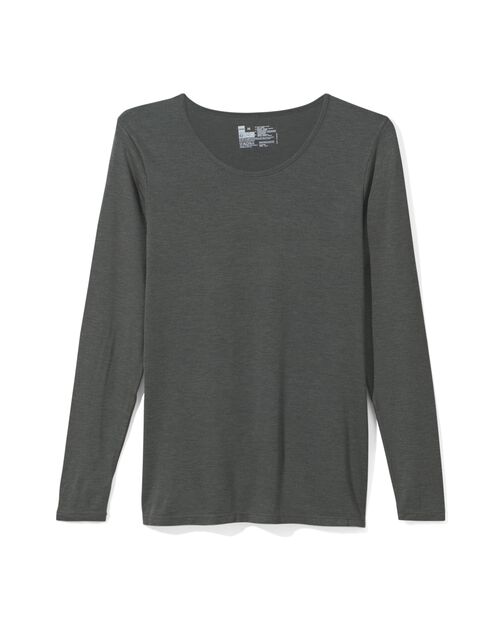 t-shirt thermique femme gris chiné