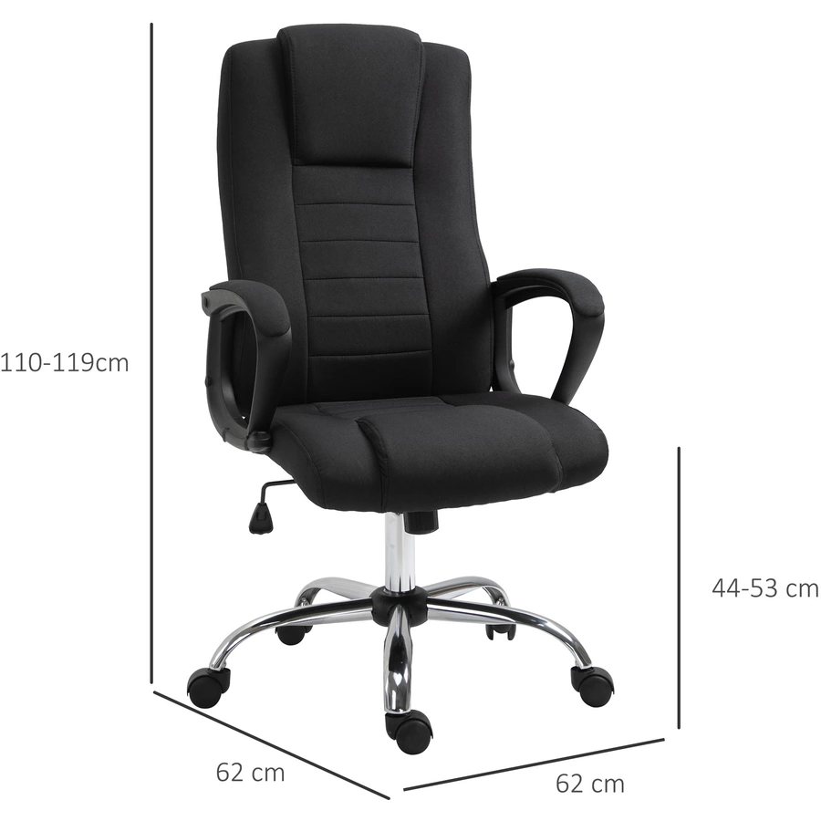 HOMCOM Bürostuhl mit Wippfunktion Schwarz