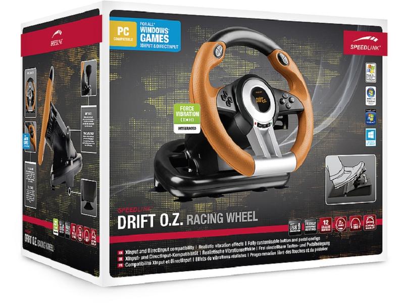Speedlink Lenkrad DRIFT O.Z. Schwarz Gaming-Lenkrad für den PC