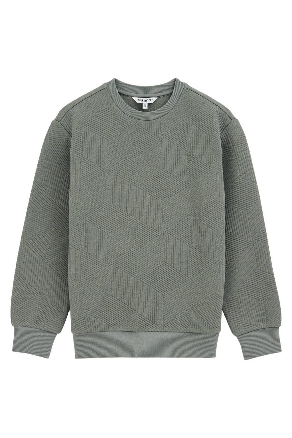 WE Fashion Blue Ridge sweater grijsgroen