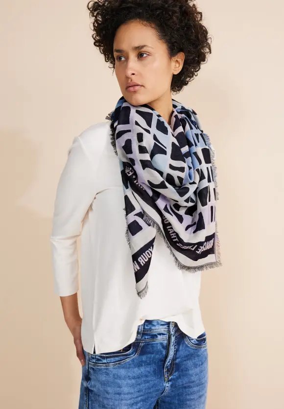 Jacquard Print Tuch - fresh intense gentle blue