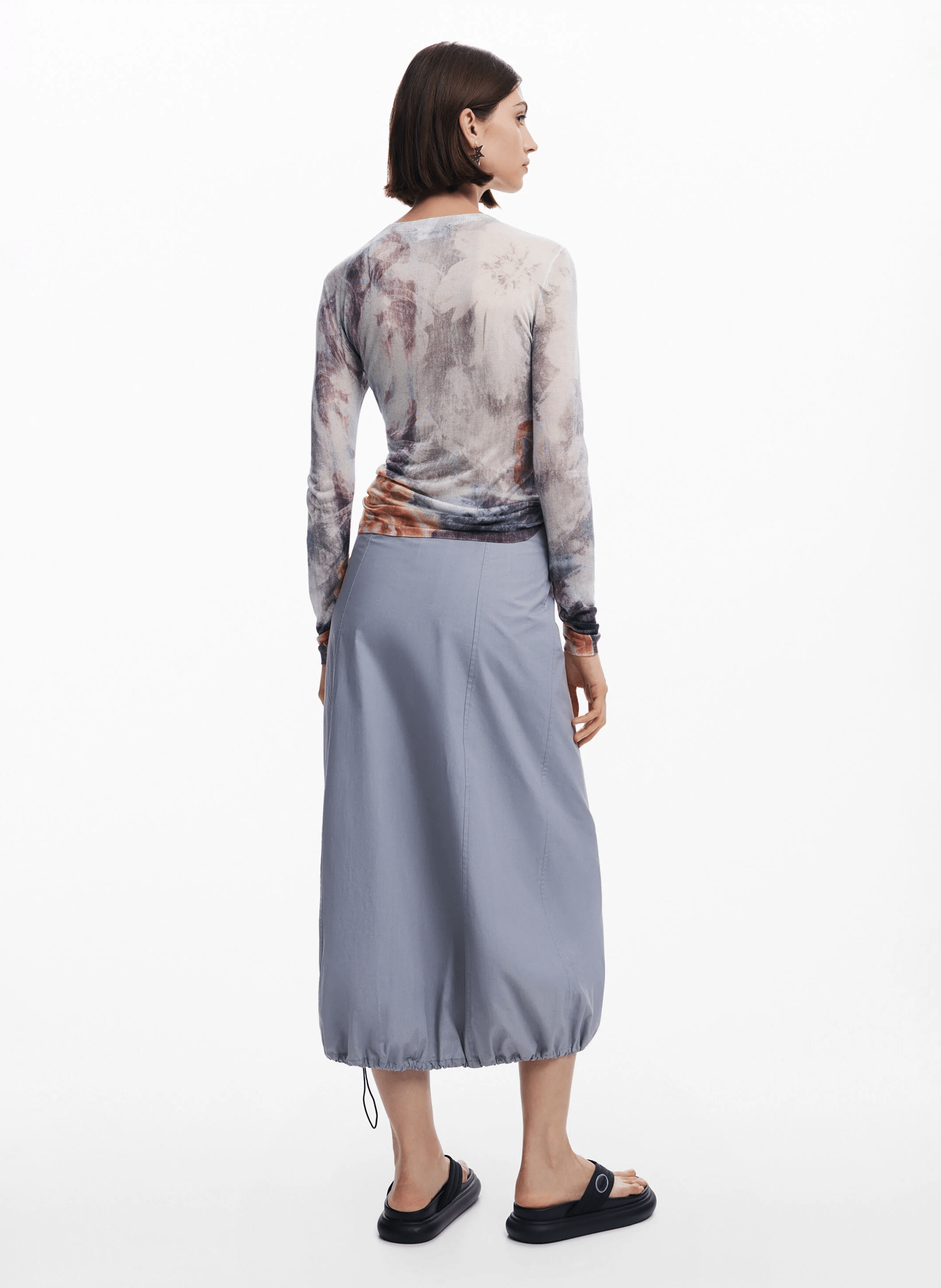 Pull col montant imprimé | Noir