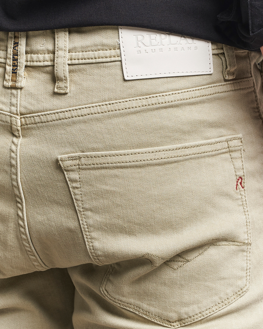 Replay RBJ981 Stretch Denim Shorts Oatmeal