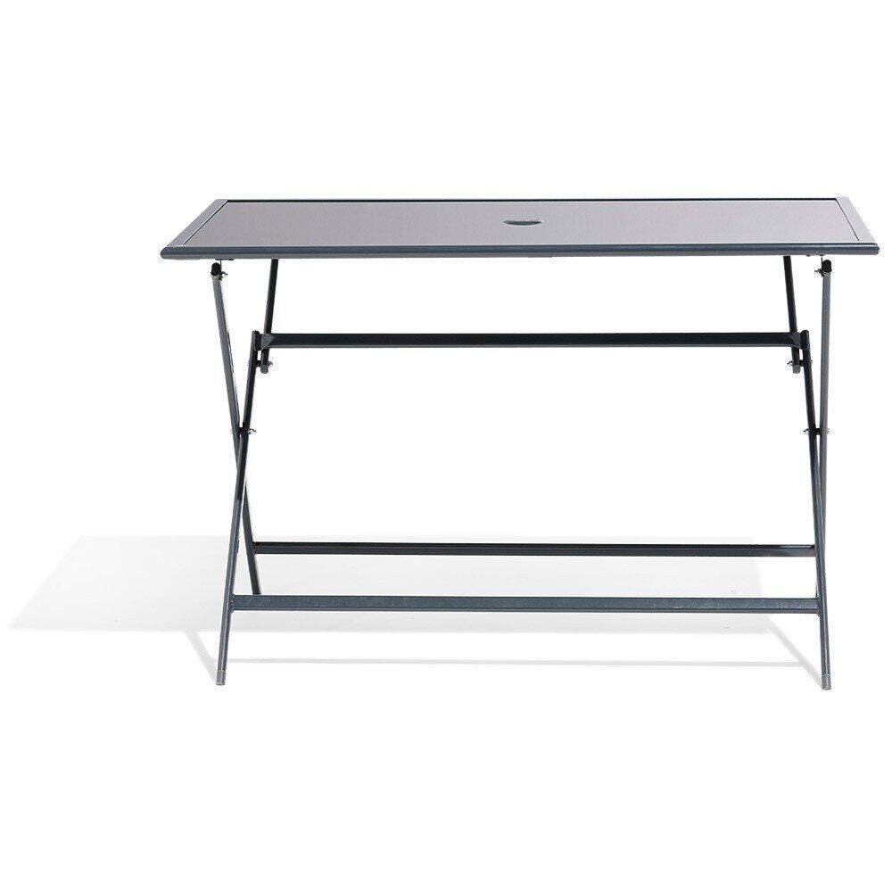 Table de jardin London rectangle pliante 4 personnes gris anthracite