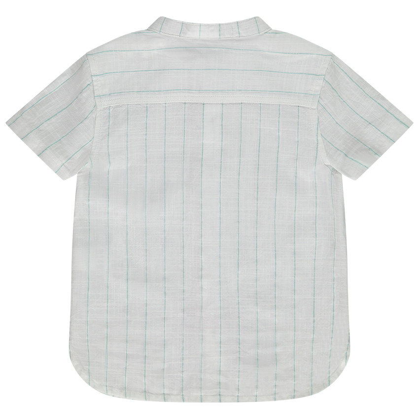 Chemise manches courtes rayée à col mao pour bébé garçon