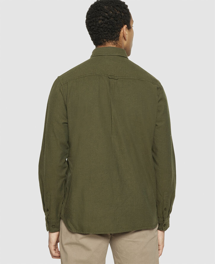 Knowledge Cotton Apparel Regular fit heavy twill flannel shirt - GOTS/Vegan Grøn