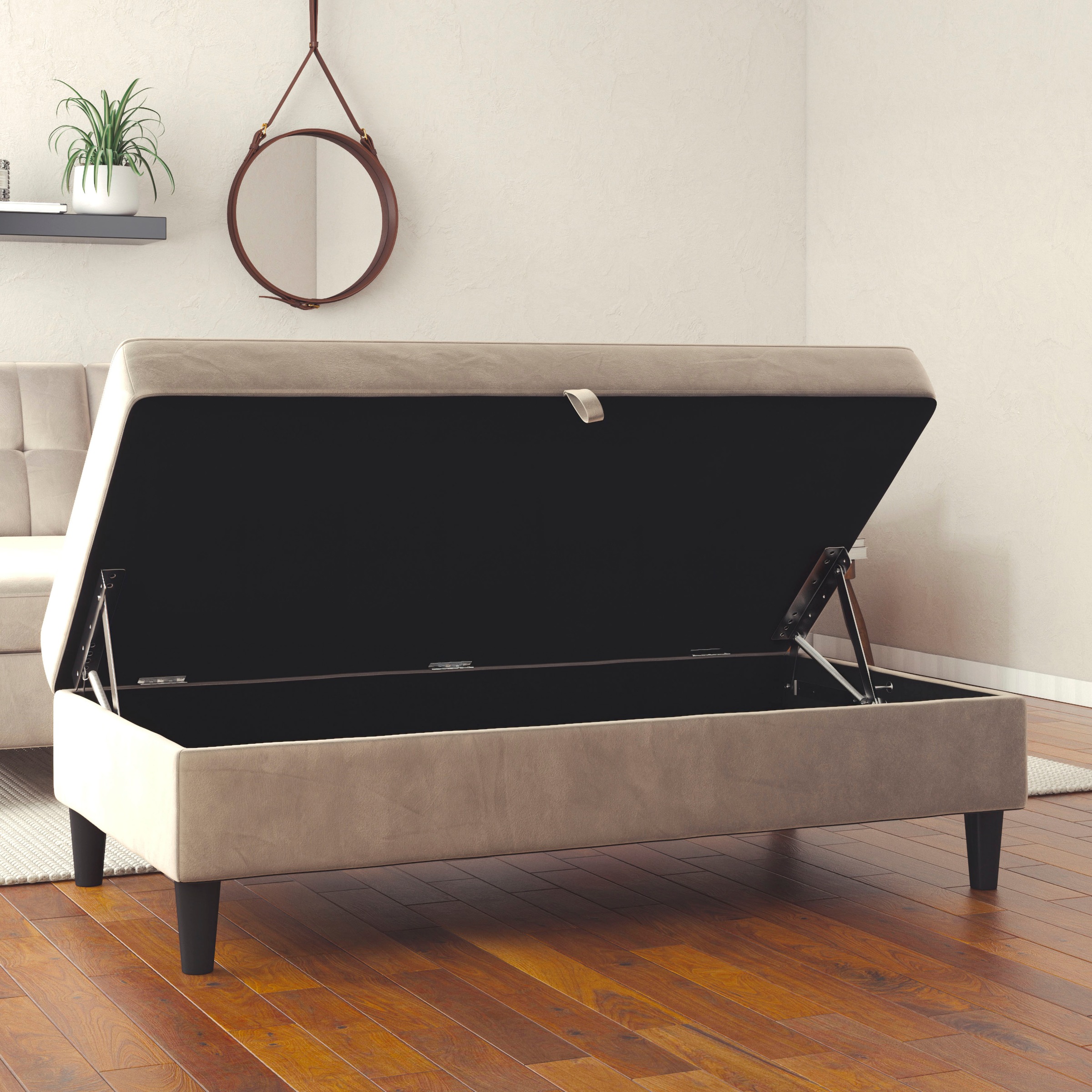 Dorel Home Stauraumhocker »Hartford« Polsterhocker mit Stauraum, frei im Raum stellbar, Sitzhöhe 43 cm