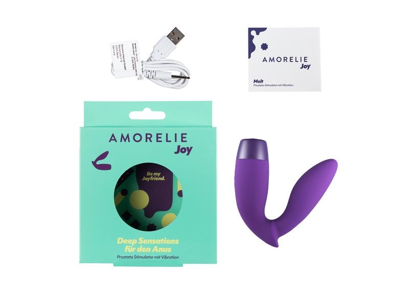 Amorelie Prostatavibrator «Melt» Violett Hochwertiges Sextoy zur intensiven Prostatastimulation