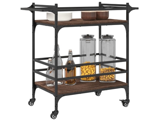 VIDAXL - Chariot de cuisine chêne marron 82x40x78,5 cm bois d'ingénie...