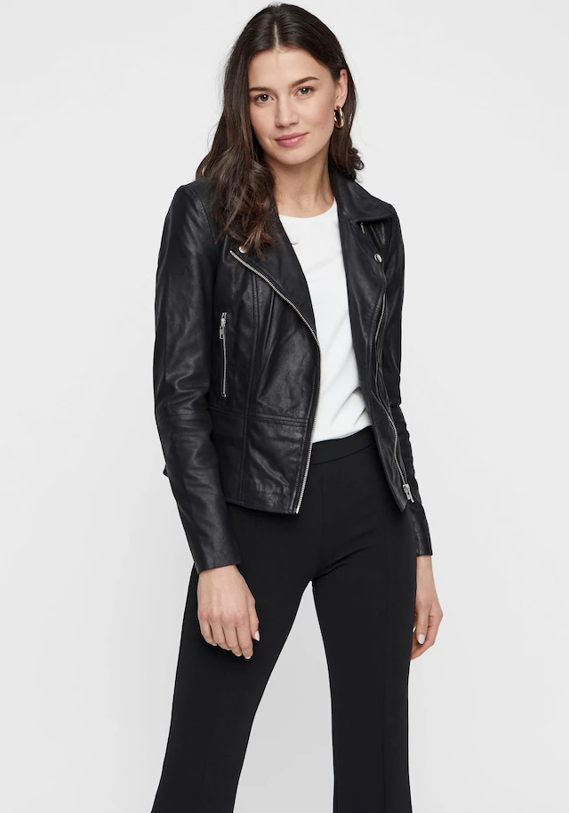 Y.A.S Lederjacke »YASSOPHIE LEATHER JACKET« mit Biker Details