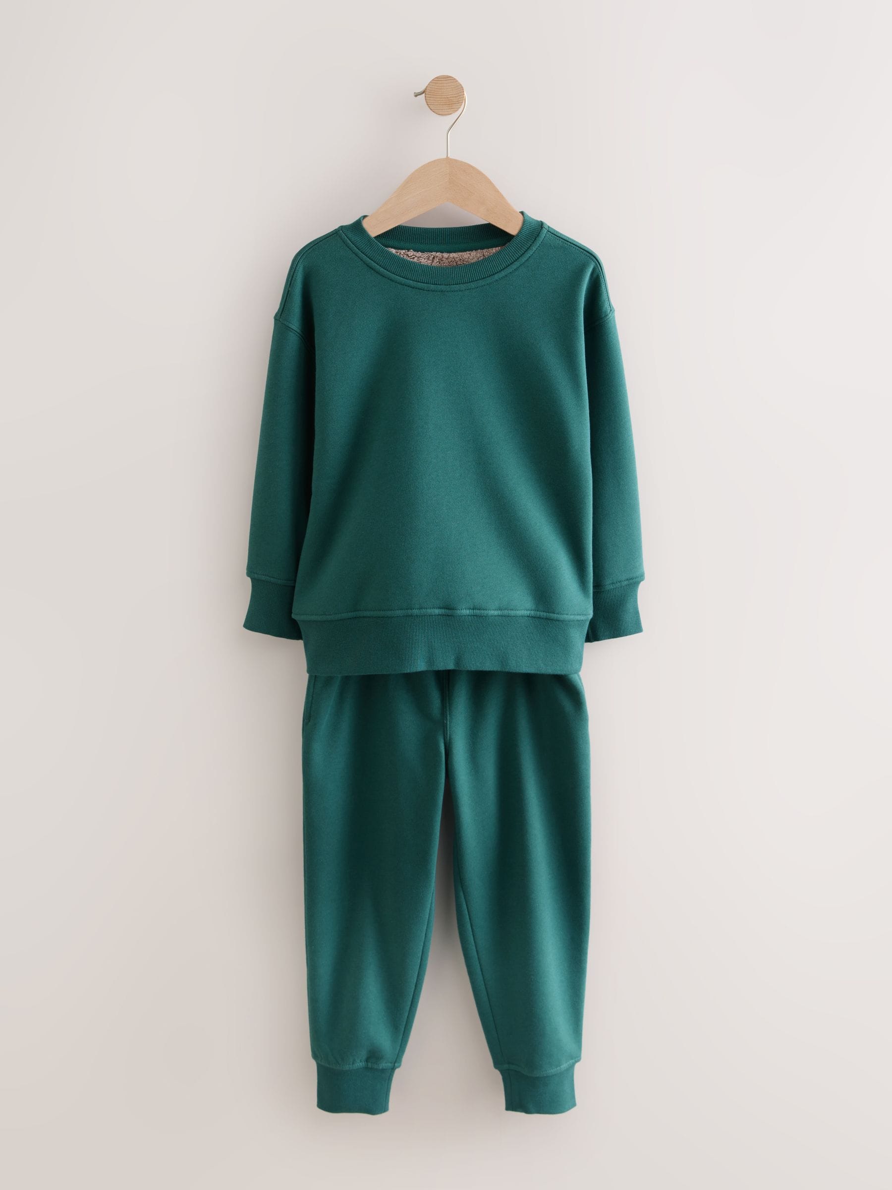 Blauwgroen - Enkele behaaglijke fleece pyjama (3 - 16 jr)