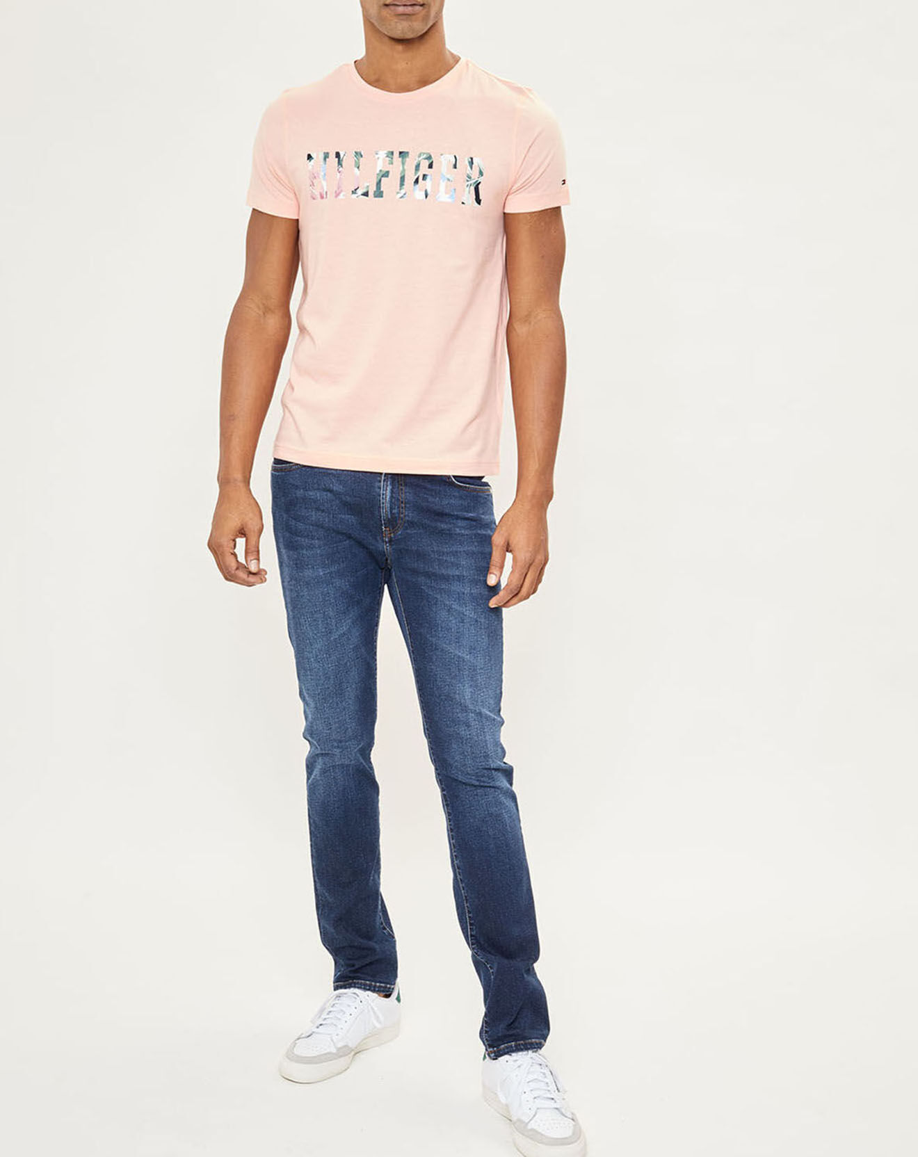 Tommy Hilfiger T-Shirt Logo Floral Coton Bio rose clair