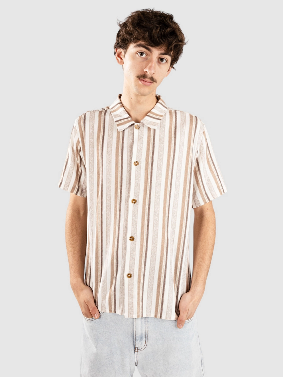 Rhythm Paisley Stripe Shirt cedar