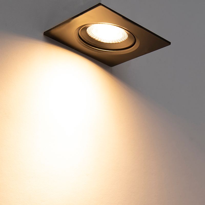 Set van 3 inbouwspots zwart incl. LED 3-staps dimbaar - Miu