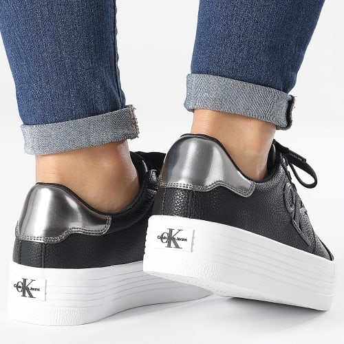 Baskets Femme Vulcanized Flatform 0763 Black Silver