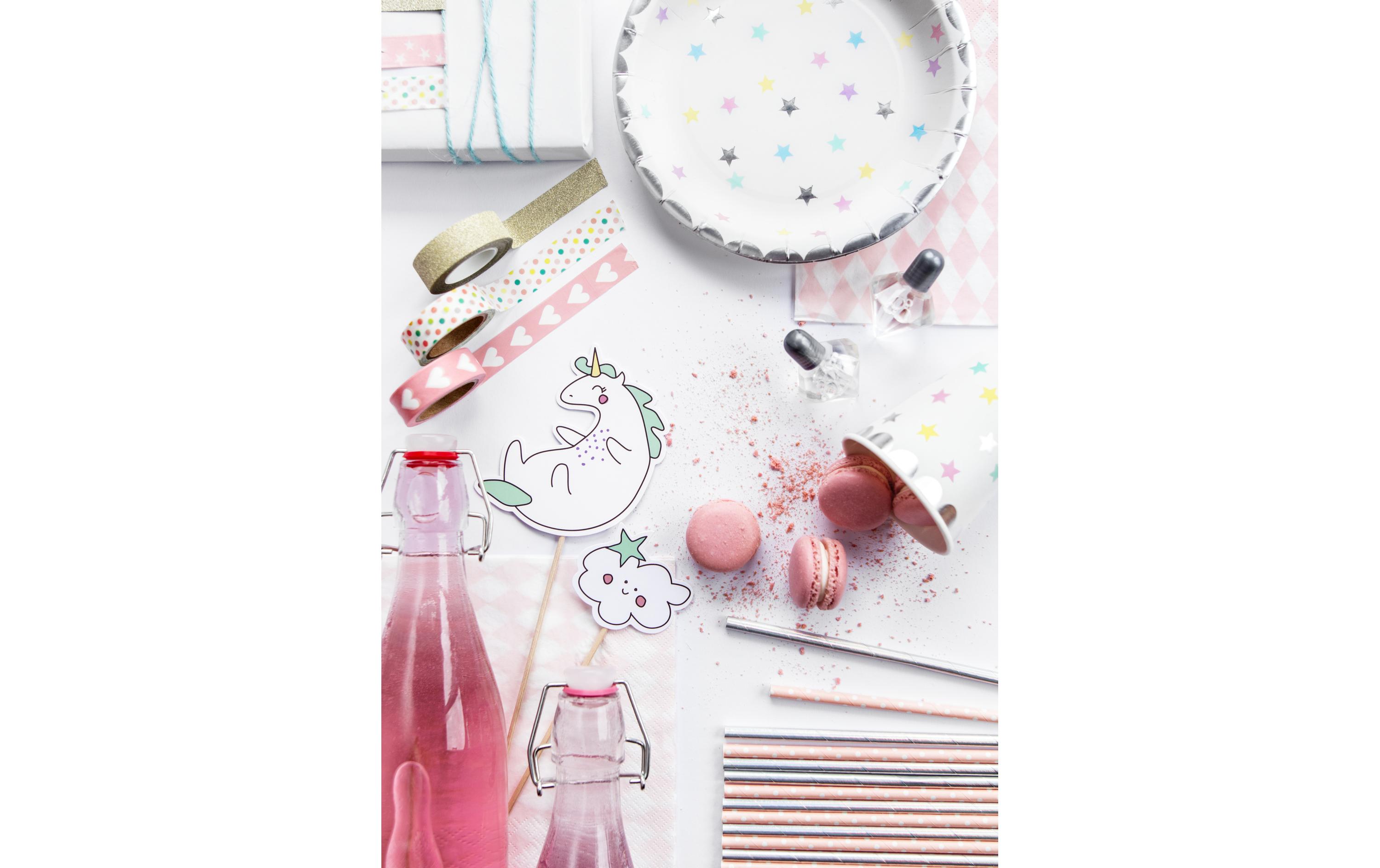Einwegteller Einhorn/Sterne 6 StückPappteller für Kindergeburtstag