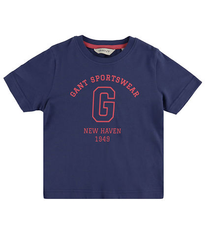 GANT T-Shirt - Bogen - Dusty Navy m. Print