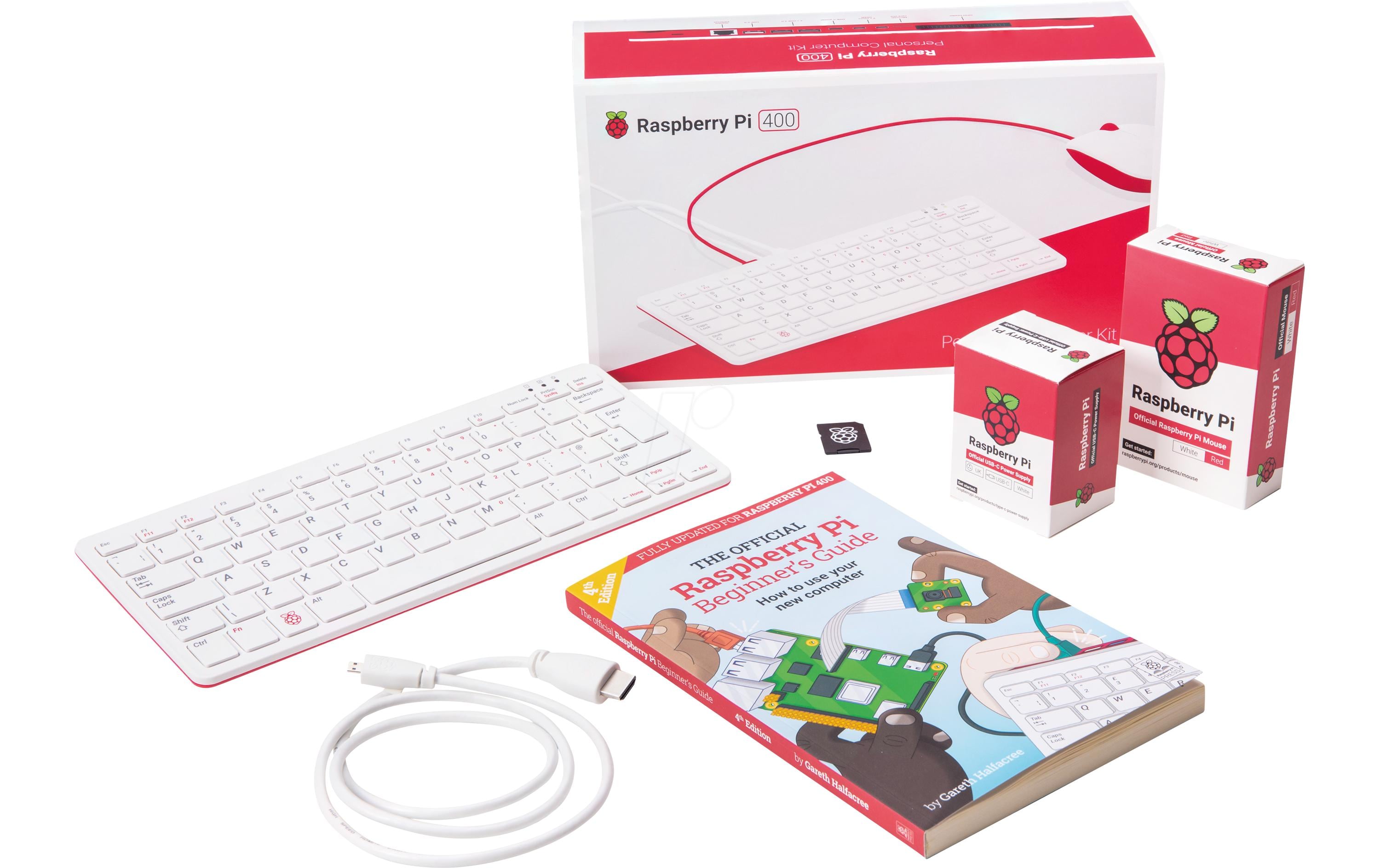 Starter Kit Raspberry Pi 400 DE 4 GB<br>Raspberry Pi 400 eingebaut in eine kompakte Tastatur