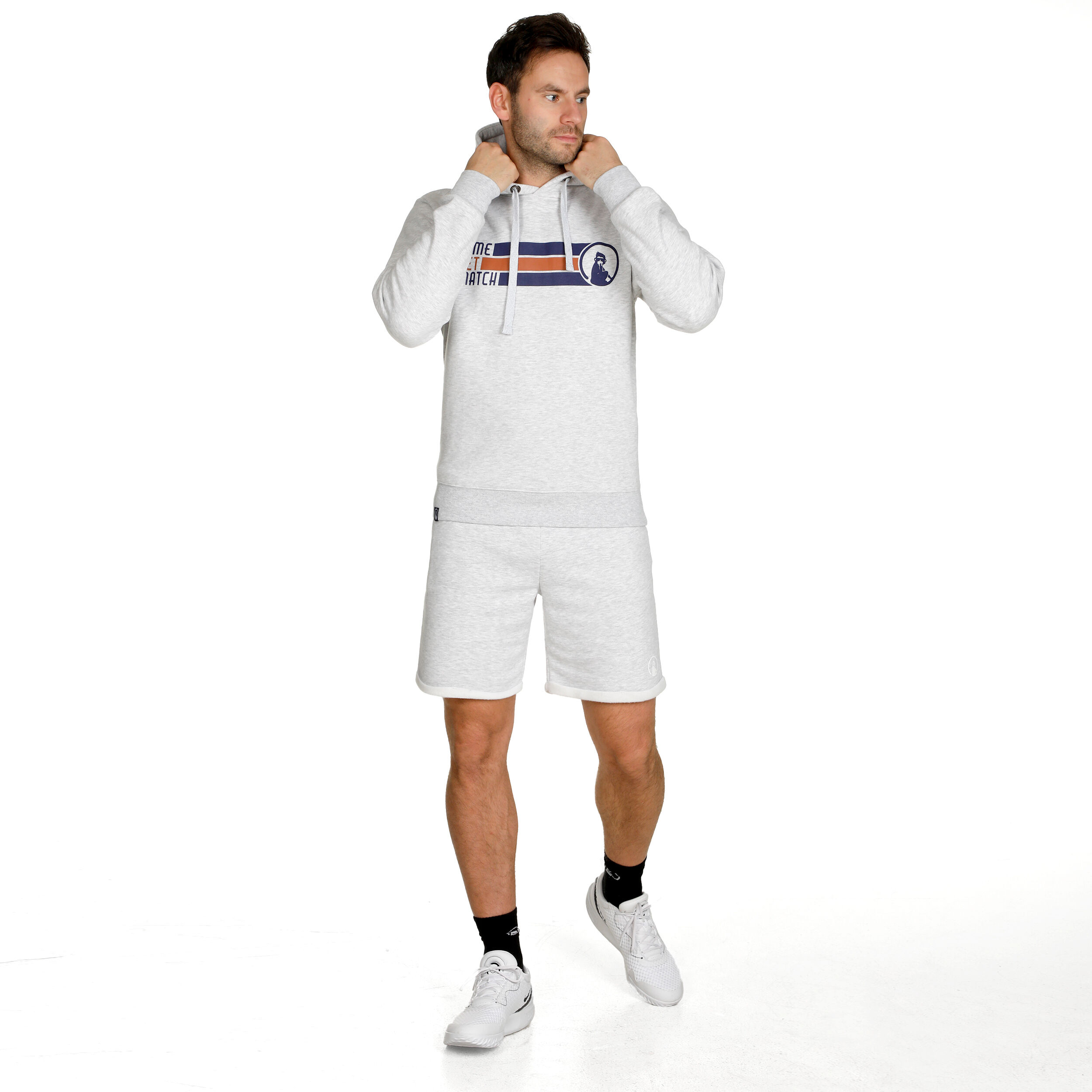 Quiet Please Retro Stripe Block Sweat À Capuche Hommes - Gris Clair , Multicouleur