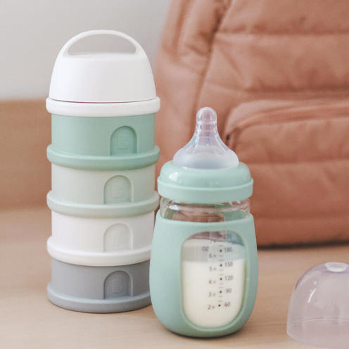 Boite Doseuse 4 Compartiments Cotton White/Sage Green - BEABA