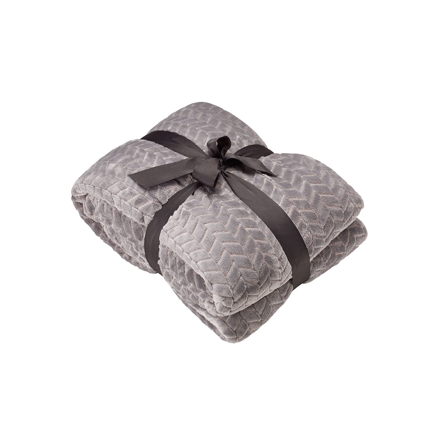 Kuscheldecke mit Fischgrätenmuster