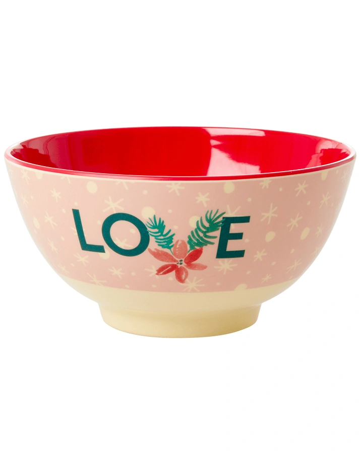 Melamin-Schale LOVE MEDIUM in rosa/rot