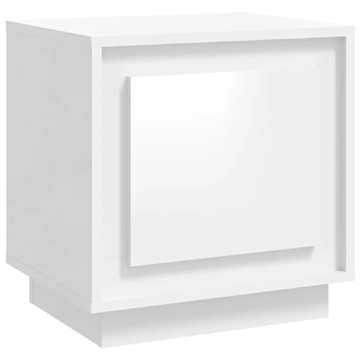 vidaXL Table de chevet Blanc Brillant