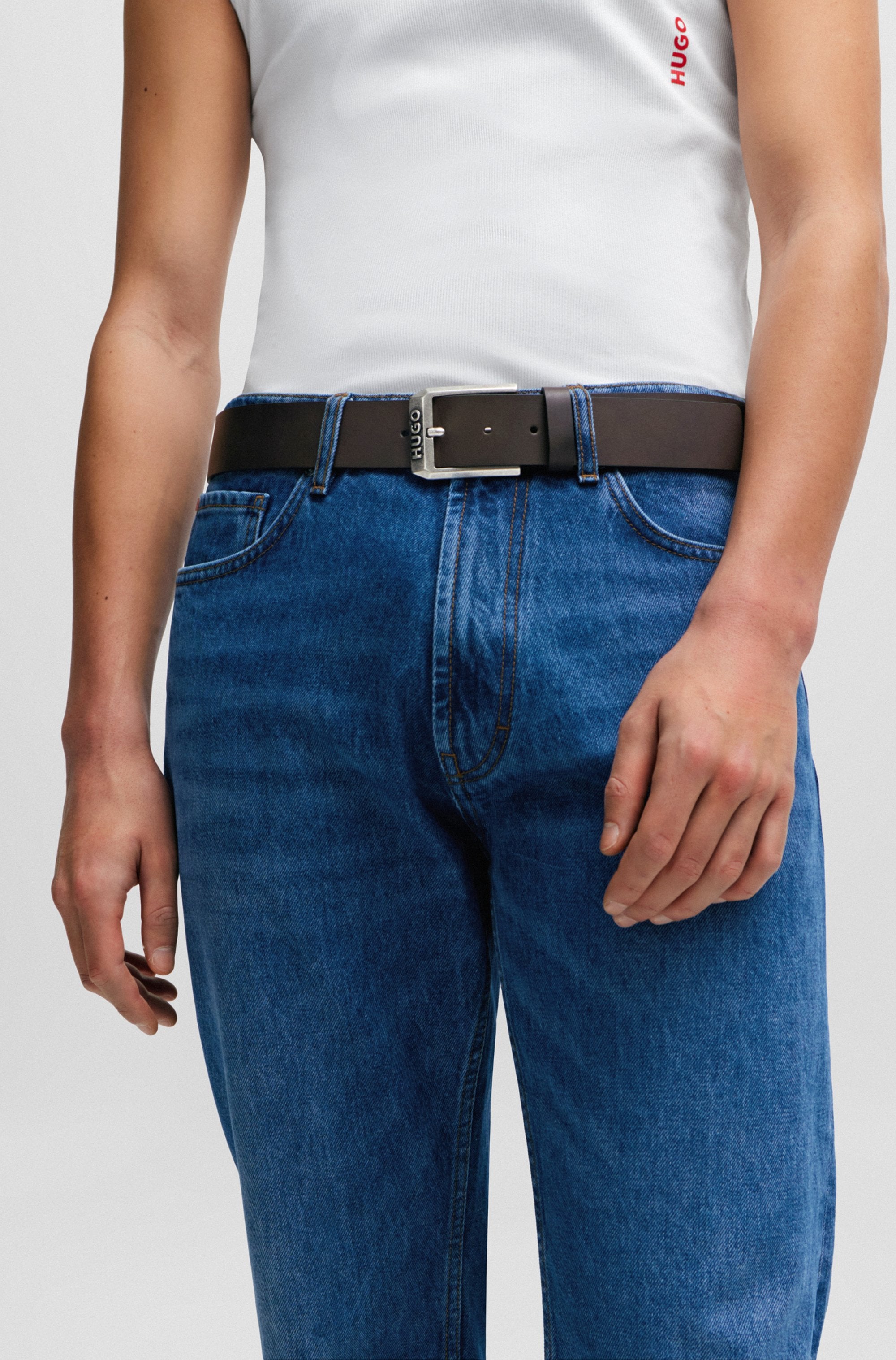 HUGO Ledergürtel »Gelio Sz40« mit Markenlabel von HUGO