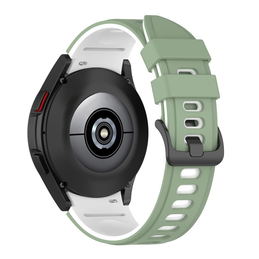 Samsung Galaxy Watch 4 (40mm) Soft Silikon Armband Dual Color (Gelenkumfang: 180-220mm) - Hellgrün / Weiss