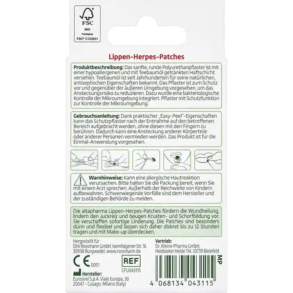 Lippen-Herpes-Patches