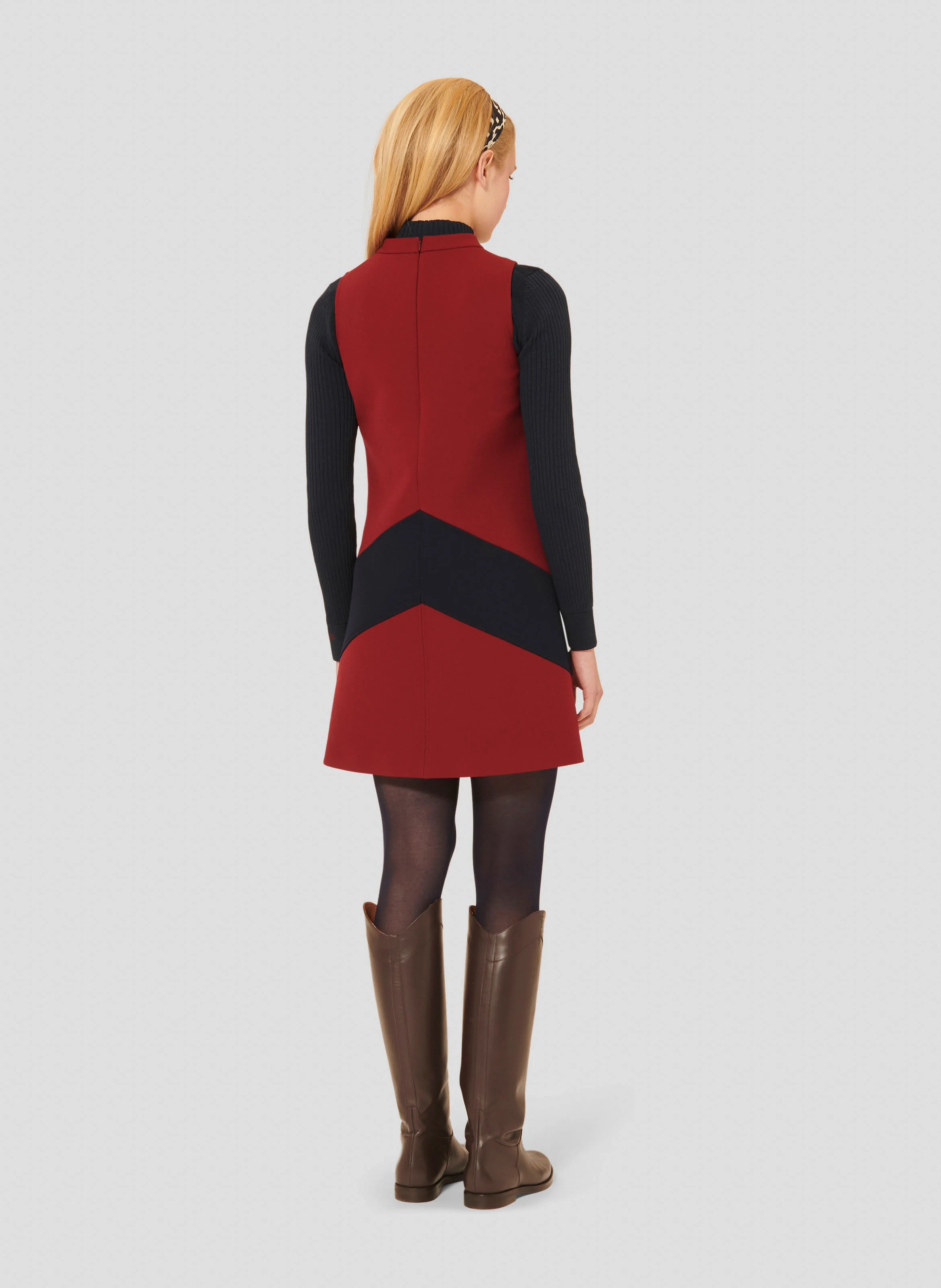 RESPECT - Robe courte trapèze imprimée| Rouge