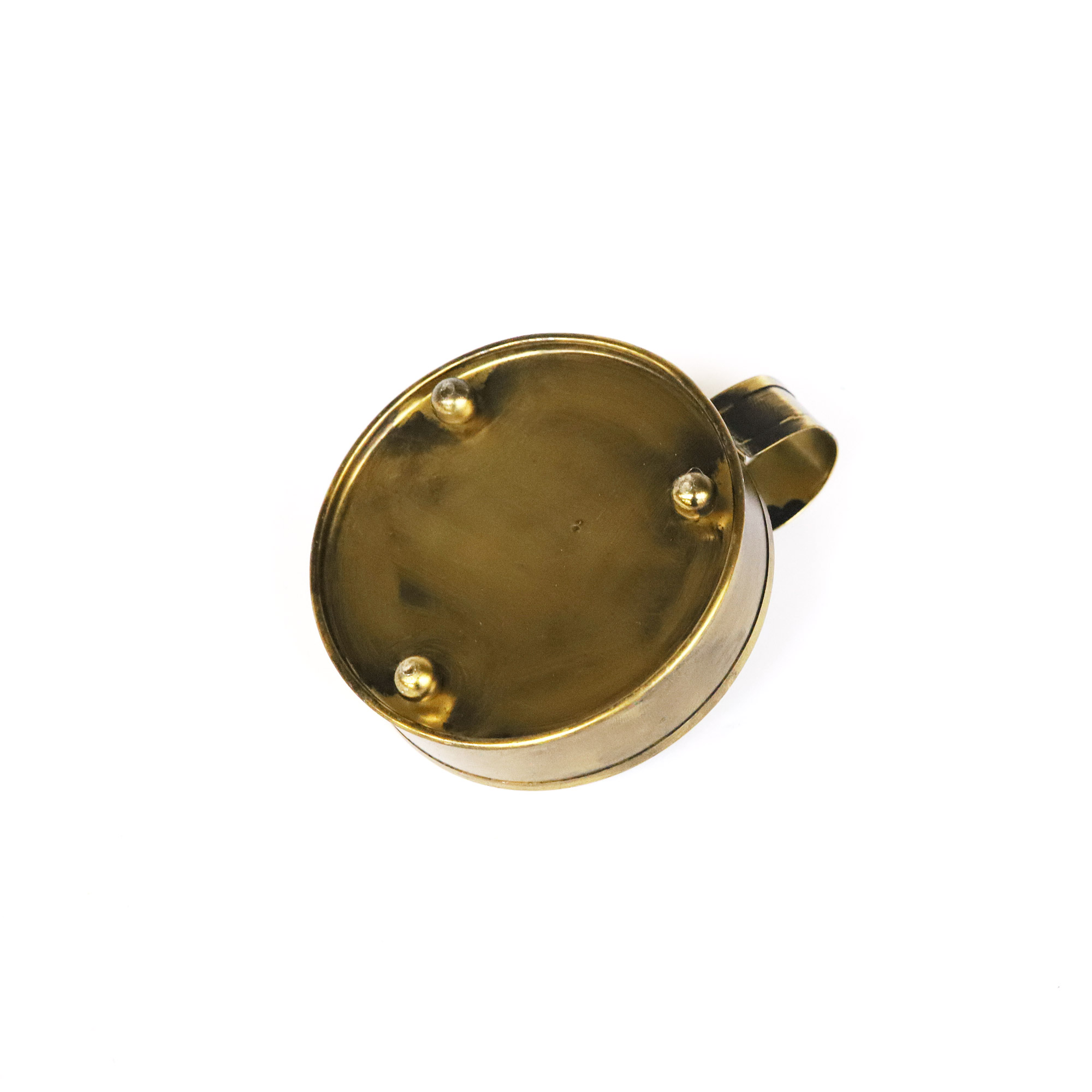 Kerzenhalter rund mit Griff, messing, Ø 9 cm, L 11 cm, H 6 cm von fischer's lagerhaus