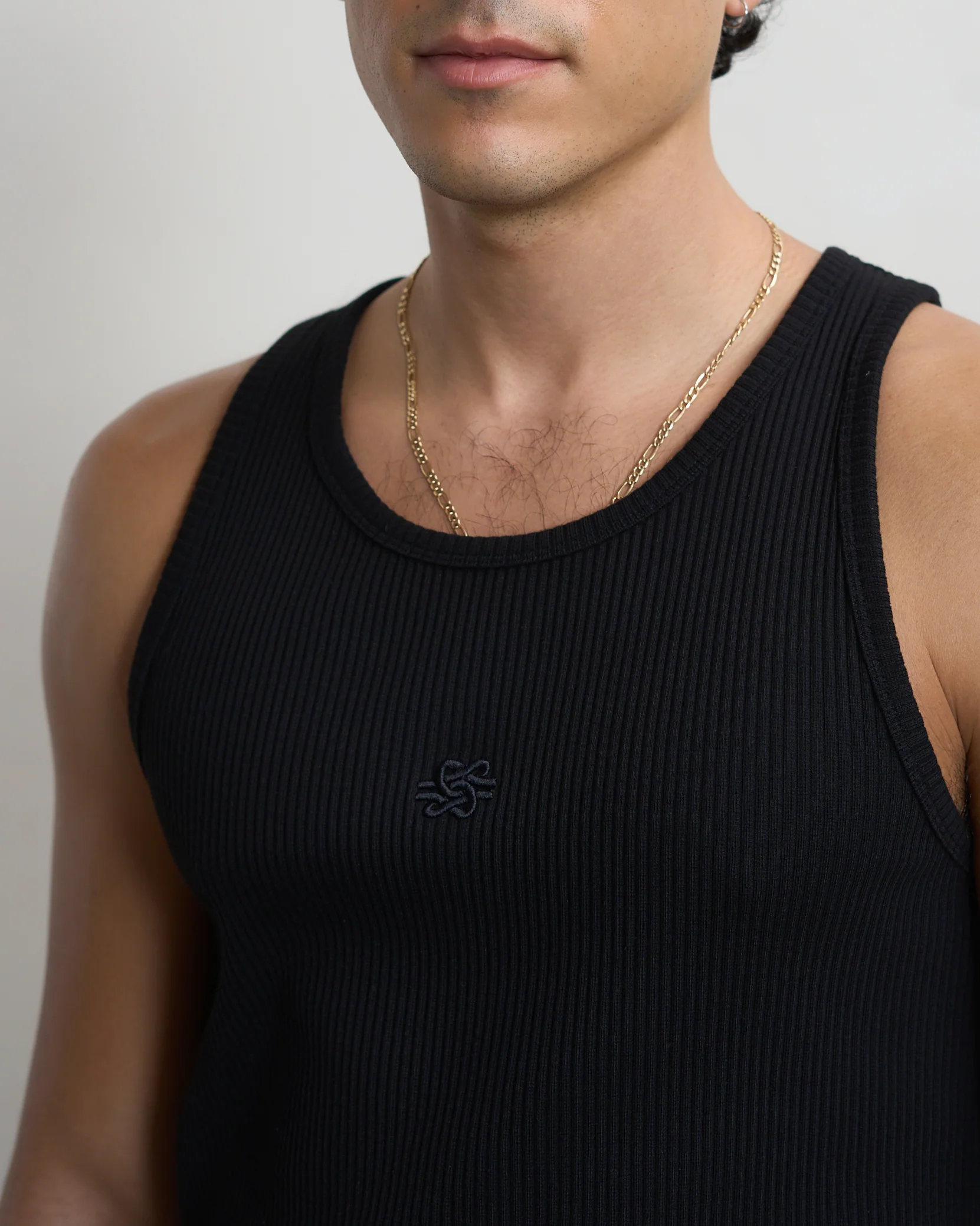 Tank Top Ribbed Black