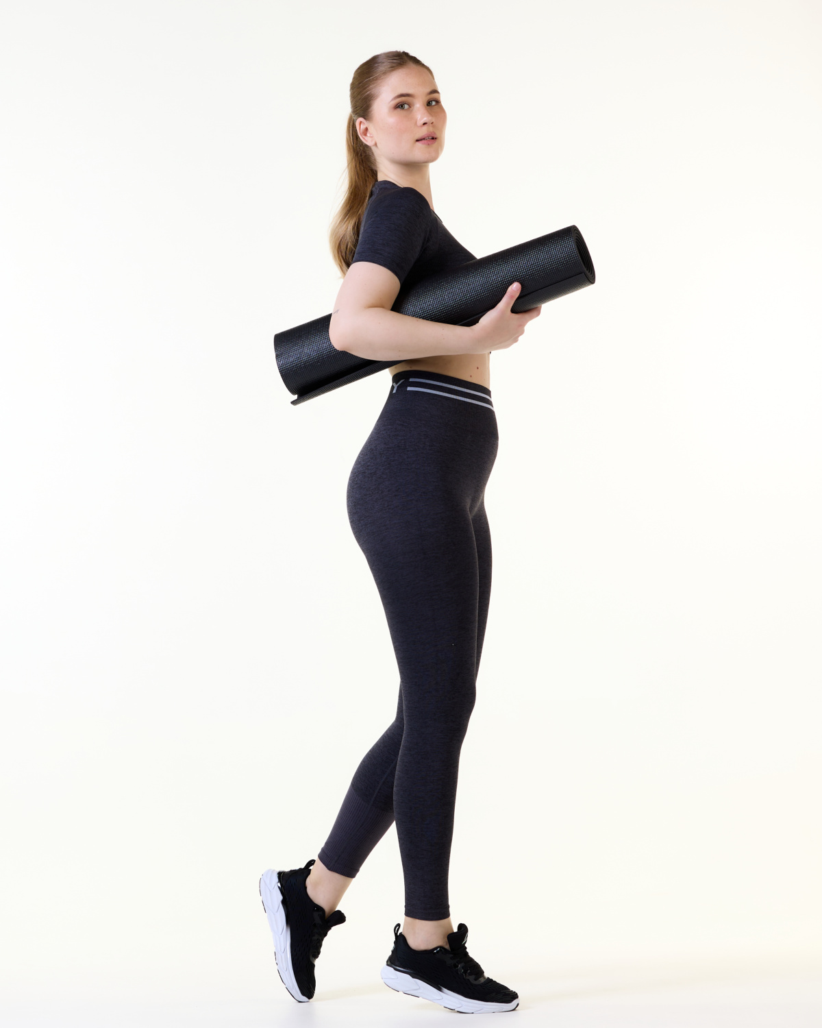 LEVITY Gravity Logo Seamless Tights Grey Iron Marl