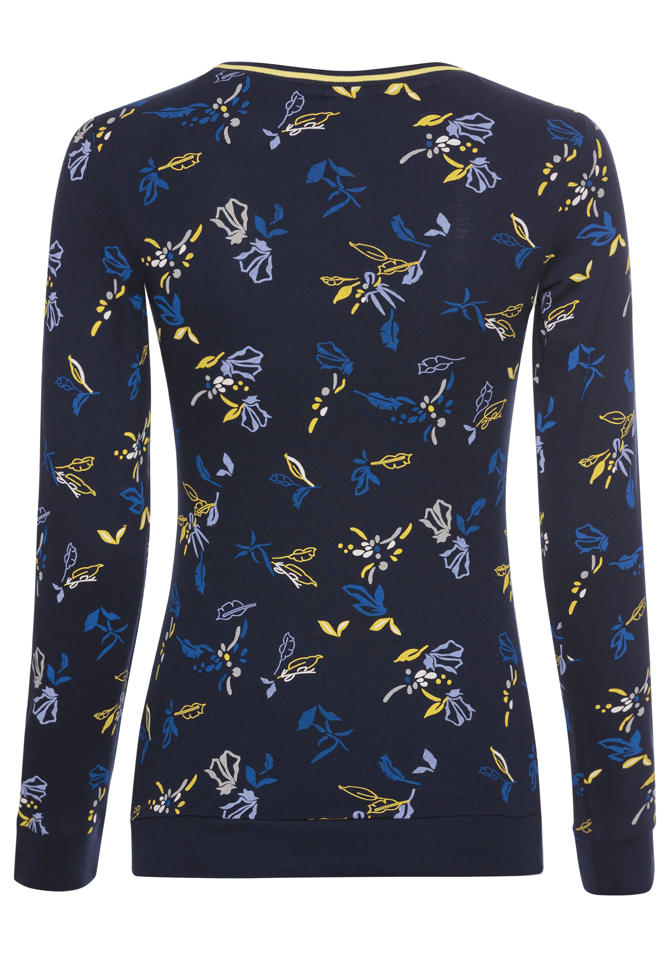 KangaROOS Langarmshirt , mit Allover-Print und Kontrastdetails