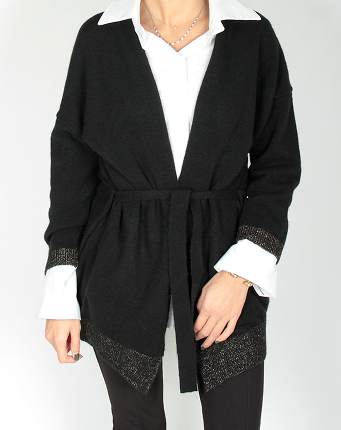 Lauren Vidal Gilet ceinturé Ciara noir