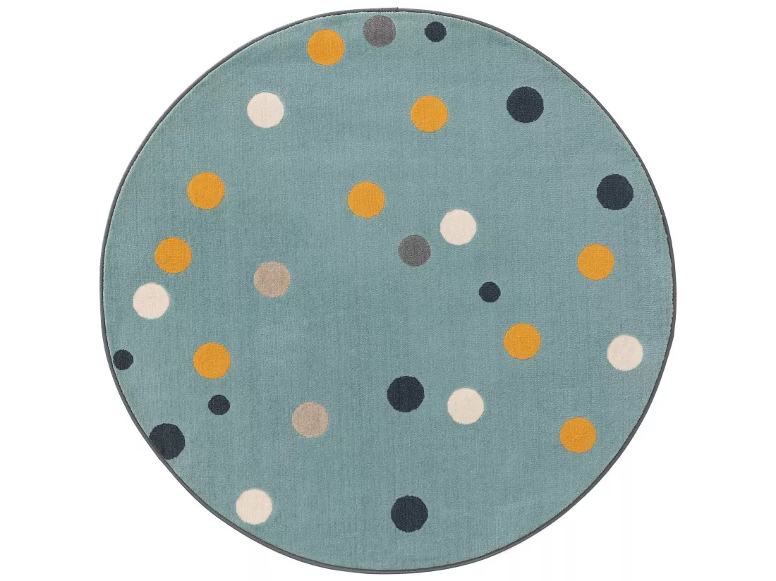 Tapis enfant Juno Multicouleur/Bleu ø 120 cm rond